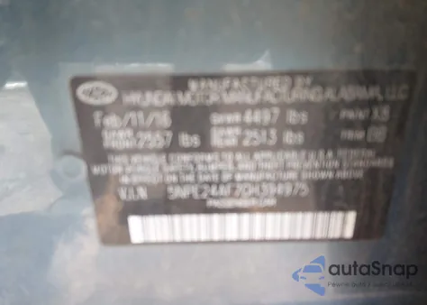 2016 Hyundai Sonata z USA, uszkodzony, nr VIN 5NPE24AF7GH394975